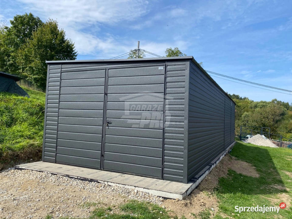 Garaż blaszany 3x9m brama dwuskrzydłowa antracyt samodzielny Łódź