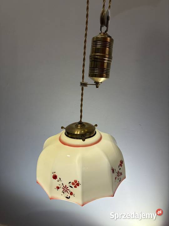 Orginalna stara lampa wisząca z przeciwwagą i Antyki sprzedam