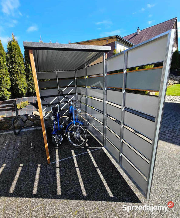 Wiata śmietnikowa 12x2 m Antracyt złoty dąb ID54 Iława