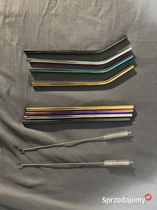 Zesaw 8 metalowych słomek i 2 czyścików sprzedam