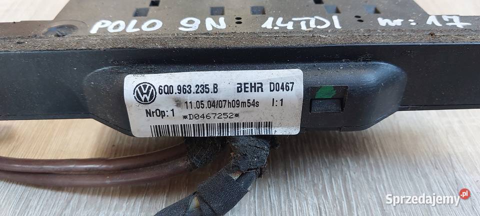 Nagrzewnica elektryczna VW POLO 9N 6Q0963235B Szczecin
