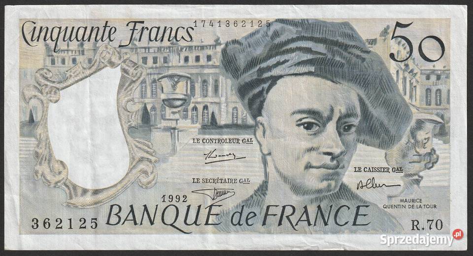 FRANCJA 50 FRANKÓW 1992 DE LA TOUR R70 Łódź