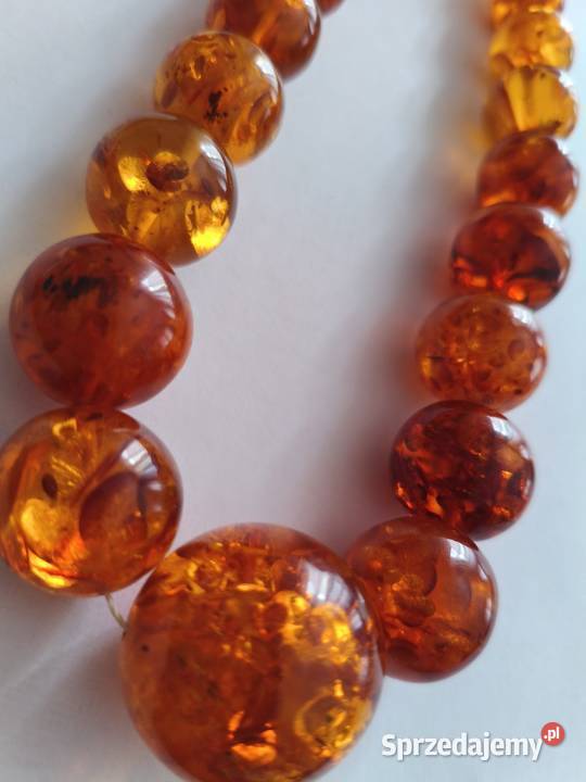 Naszyjnik Bursztyn Vintage kule Białystok