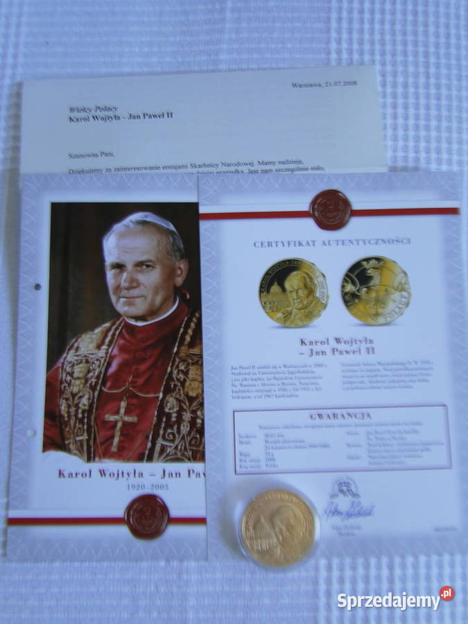Medal kolekcjonerski pokryty 24 karat złotem Jan Numizmatyka