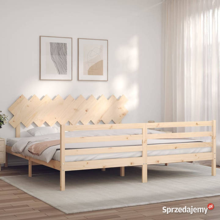 Rama łóżka z wezgłowiem lite drewno 200x200 Warszawa