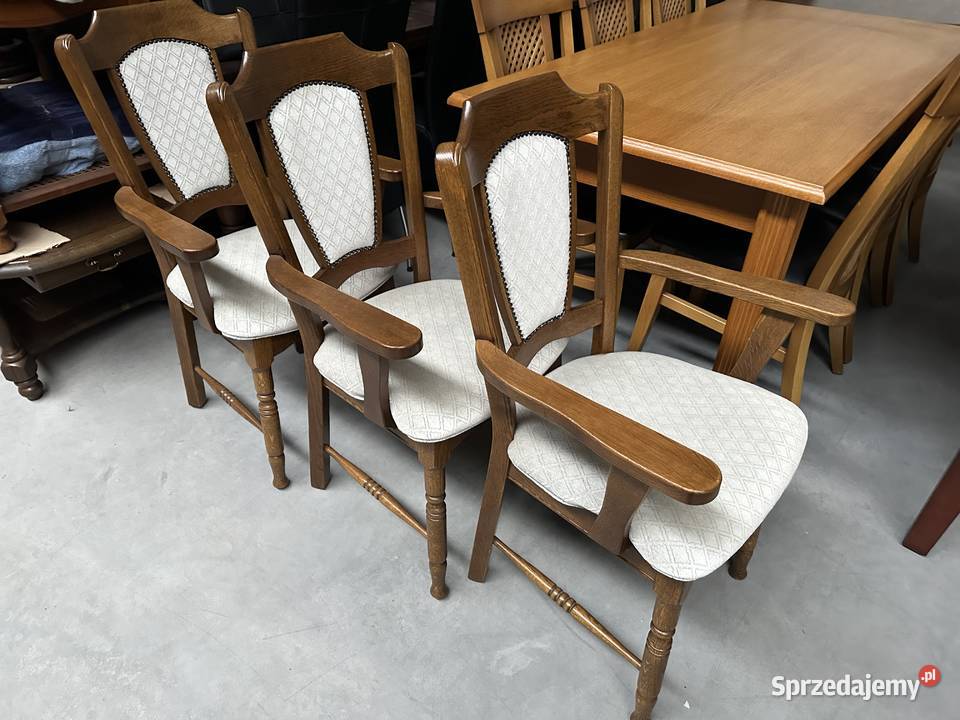 Dębowe fotele krzesła z podłokietnikiem