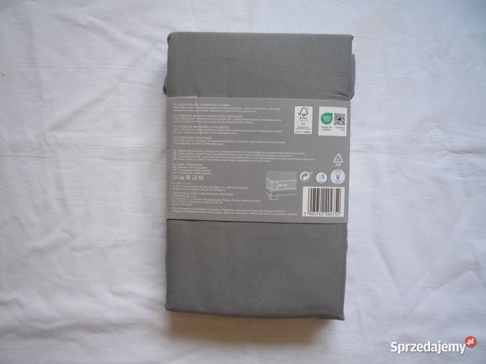 Smukee Szare Mikrofaza Prześcieradło z gumką szary Szczecin