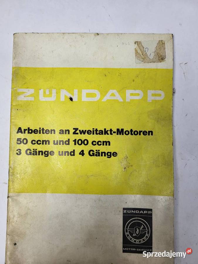 KSIŻAKA ZUNDAPP 100 4 BIEGI PODRĘCZNIK śląskie Rybnik