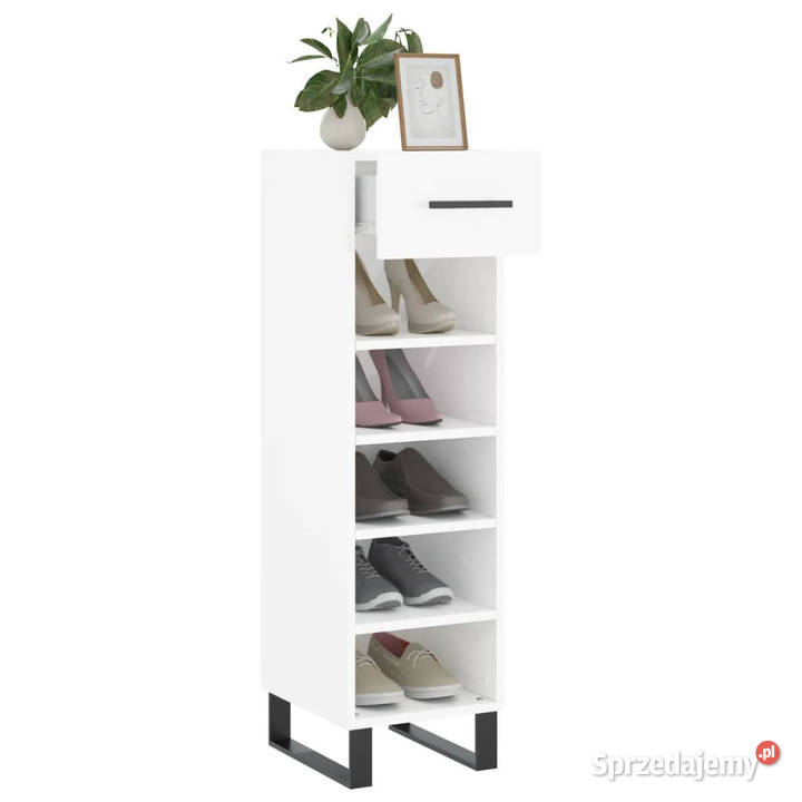 Szafka na buty wysoki połysk biała 30x35x105 Warszawa