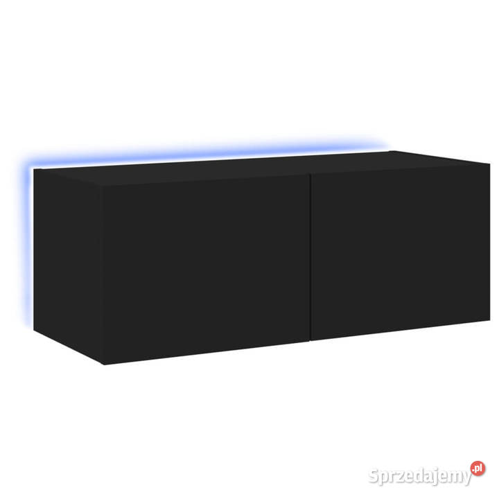 Ścienna szafka TV z LED czarna 80x35x31 WM837283 Warszawa