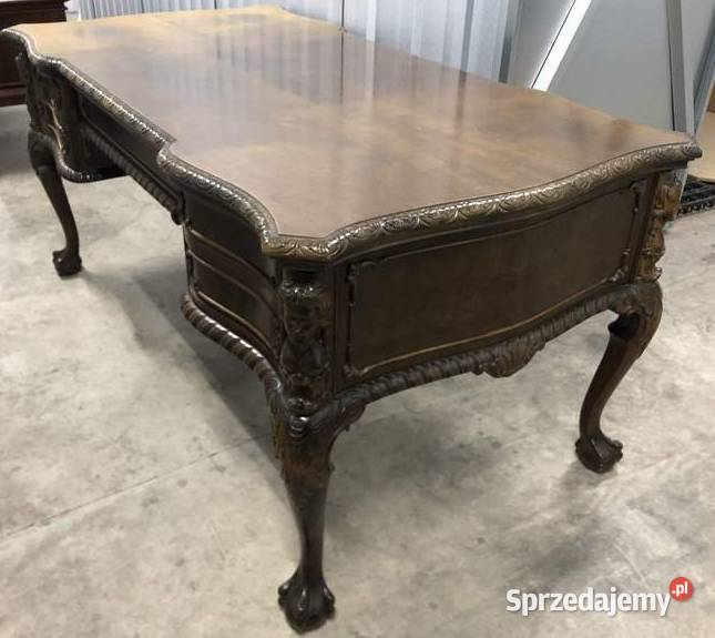Antyczne Biurko Eleganckie Antyk Ludwik Drewno Kraków