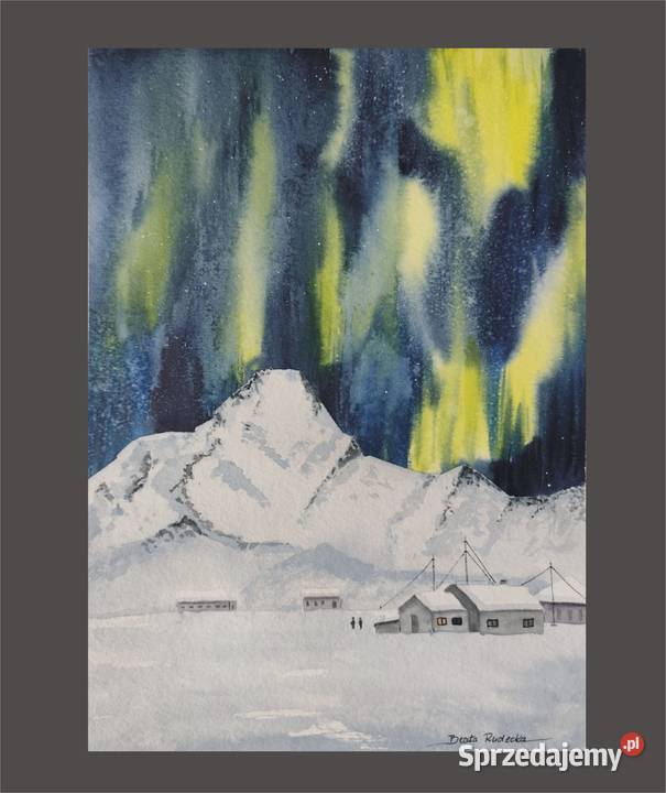 Akwarela Akwarelka Obraz pt Zorza Malarstwo Gdańsk