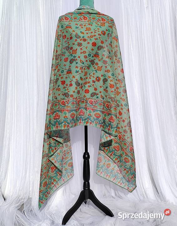 Duża chusta indyjska dupatta szal bawełna Pozostałe zachodniopomorskie Szczecin