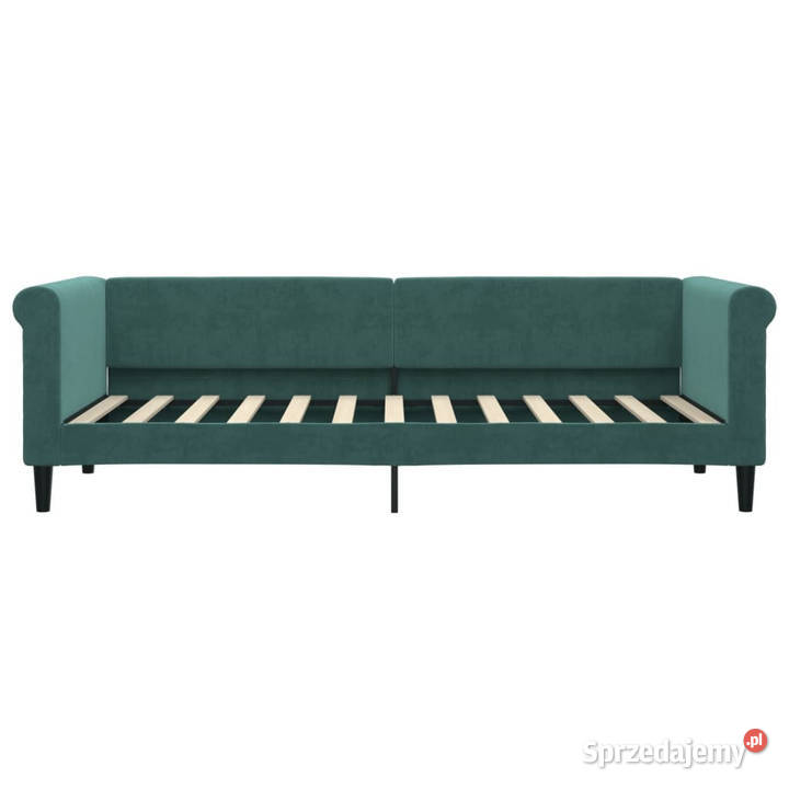 Sofa z materacem do spania ciemnozielona aksamit Warszawa