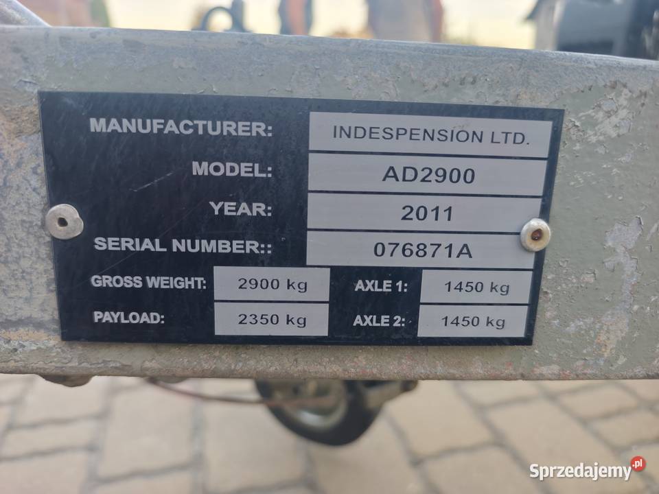 Przyczepa INDESPENSION Pod Minikoparkę DMC 2900 2 Wodzisław