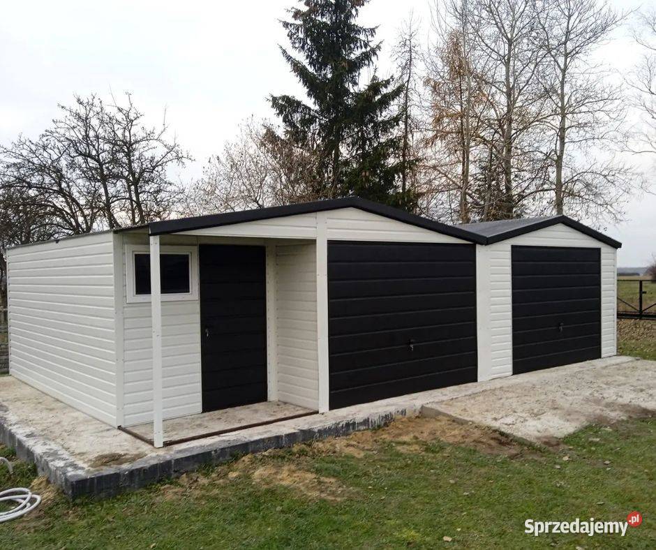 Garaż Blaszany 9x5 Biały Grafit Brama Stalowa Wola