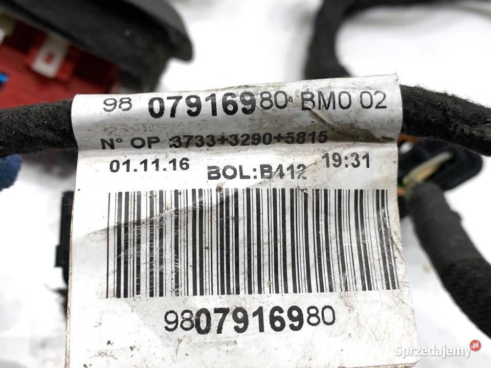 WIĄZKA DRZWI PRZÓD LEWY PEUGEOT 308 II osobowe