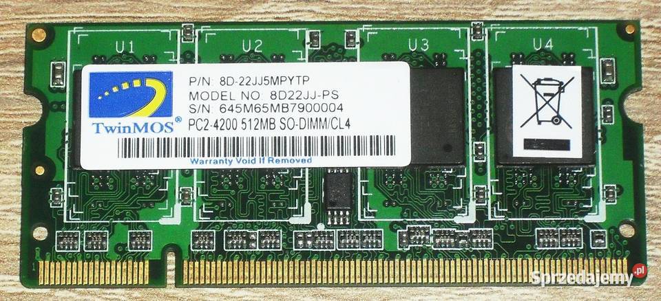 Pamięć RAM SODIMM DDR2 512 MB 533 667 MHz PC5300 Gliwice sprzedam
