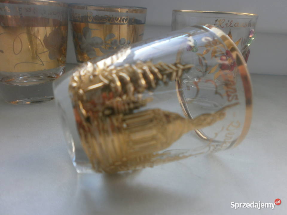 piękne zdobione pozłacane kieliszki Zielona Góra