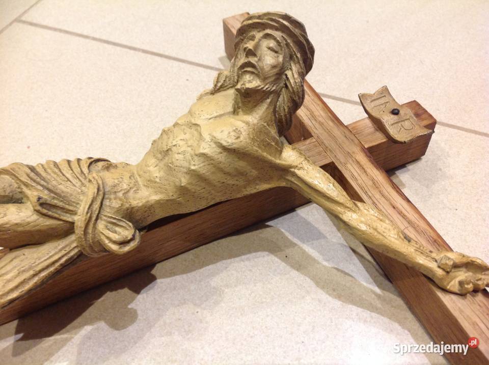 Krzyż Drewniany Jezus na Krzyżu do Zawieszenia lubuskie Nowa Sól