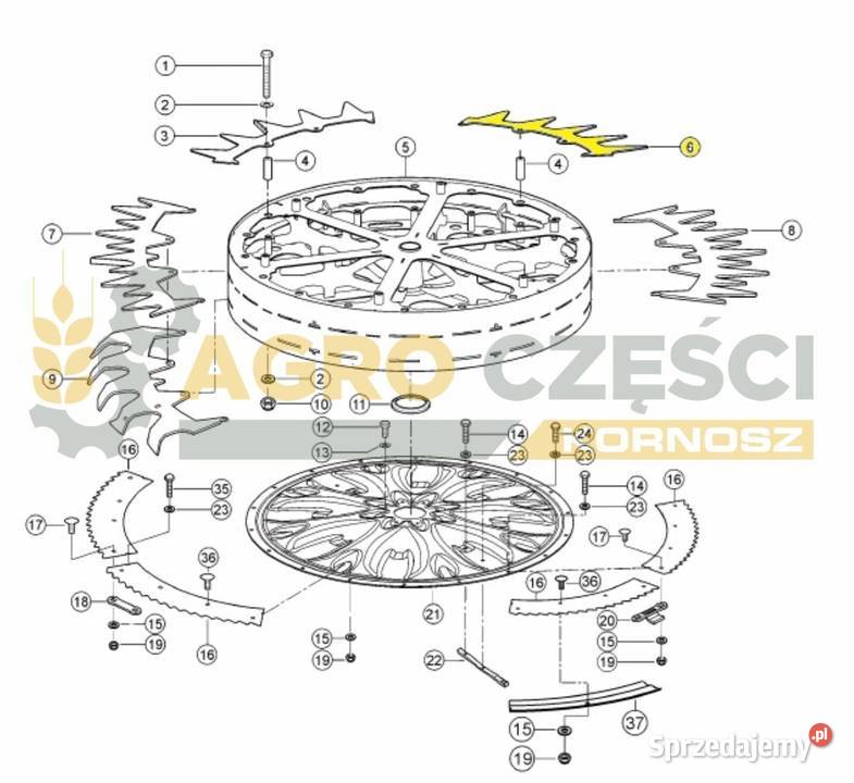 0013108071Segment rotora gwiazda Claas Orbis Boruja Kościelna