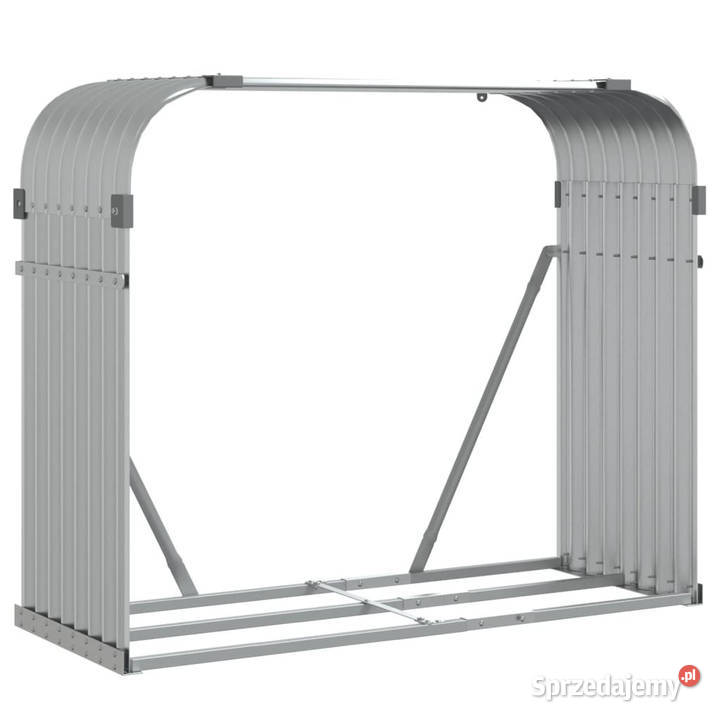 Stojak na drewno srebrny 120x45x100 stal Warszawa