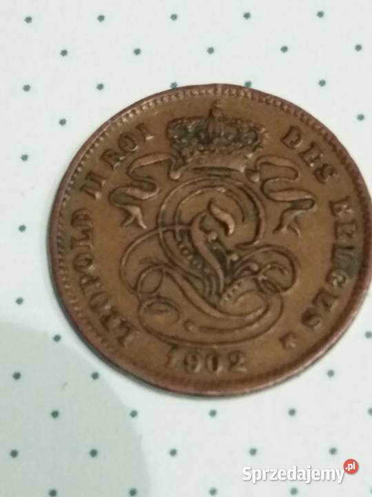 Moneta 2 centymy Belgia 1902 Żary