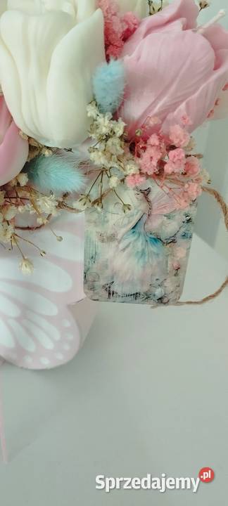 Flower box z świec sojowych Motyl wielokolorowy Wręczyca Wielka