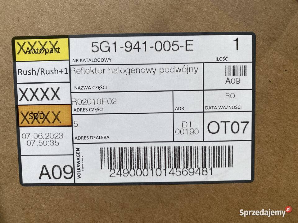 Lampa lewy przód VW Golf VII nowa OE