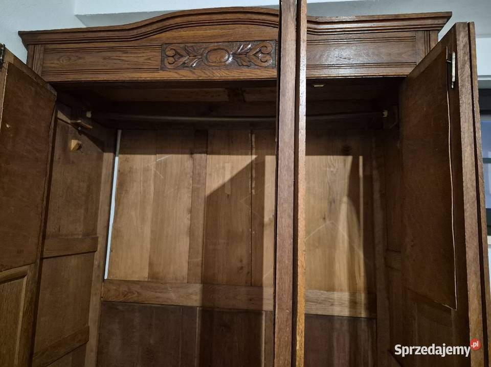 Stara szafa secesyjna garderobiana dębowa z 56cm Sypniewo
