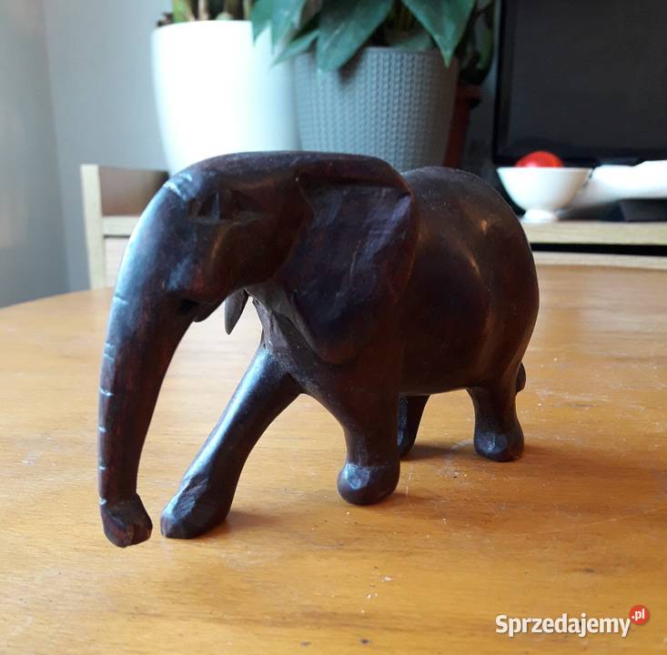 Świeczniki drewniane i słoń zestaw pamiątek z Gdynia