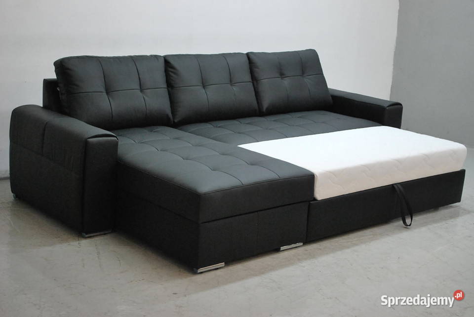 czarna SKÓRA NATURALNA NAROŻNIK Z FSPANIA 6605 Komplety wypoczynkowe sprzedam