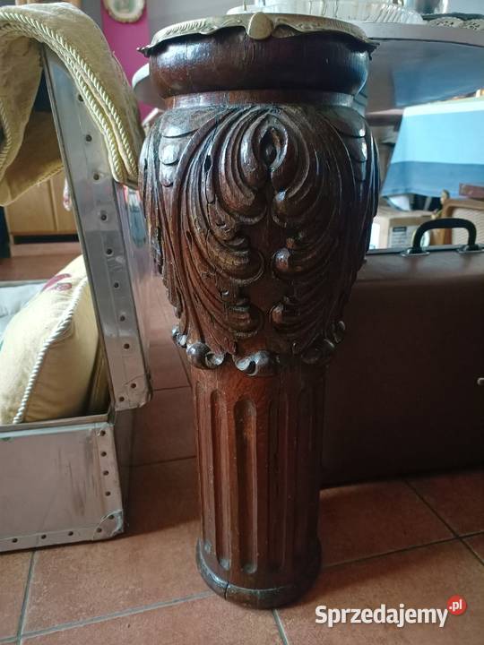 Kwietnik kolumna rzeźbione drewno Kraków