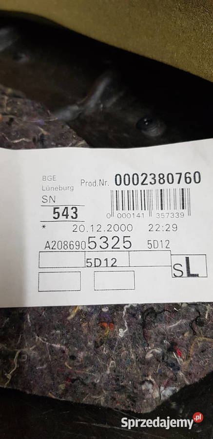 mercedes CLK W208 boczek tapicerka kanapy tył śląskie Wodzisław Śląski sprzedam