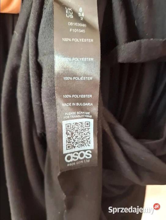 Asos czarna plisowana sukienka damska r XS Darłowo
