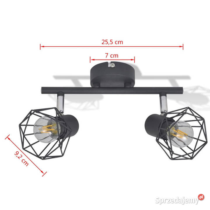 Lampa w industrialnym stylu z 2 reflektorami LED