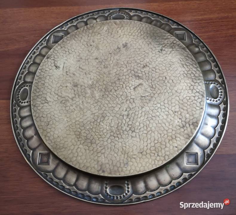 Stara mosiężna taca śląskie