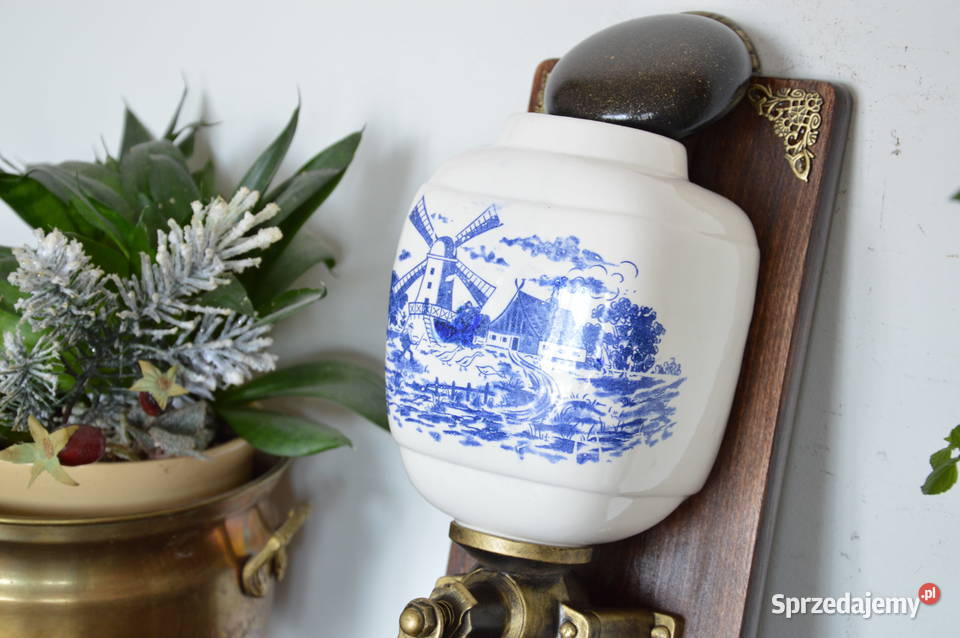 piękny wiszący ceramiczny MŁYNEK do kawy stary Jastrzębie-Zdrój