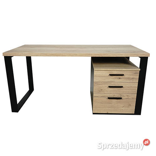 Zestaw Loftowy Biurkokontenerek 160x68 Dąb Biłgoraj