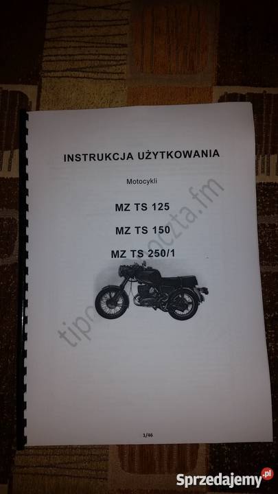 NOWA Instrukcja obsługi motocykla MZ TS125 TS150