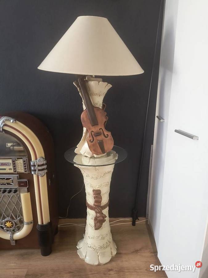 Unikalna lampa podłogowa ze stolikiem motyw Lampy podłogowe