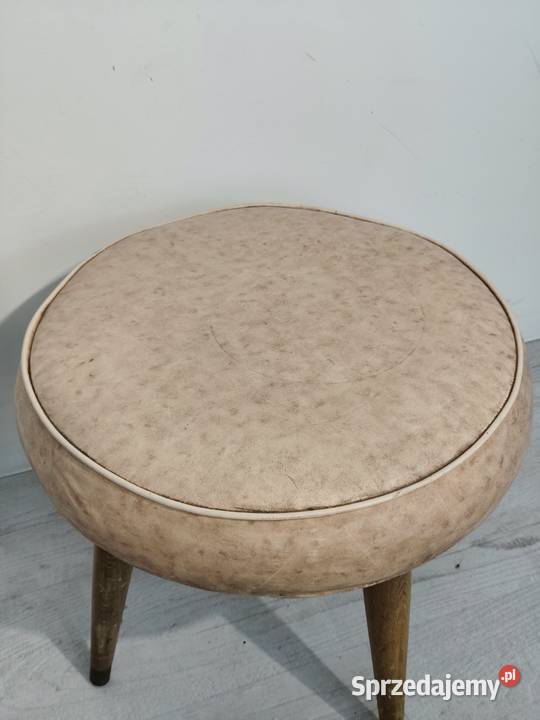 Kultowy podnóżek pufa PRL patyczak vintage loft Poddębice