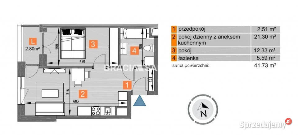 Mieszkanie sprzedam 4173m2 2 pokoje Kraków os