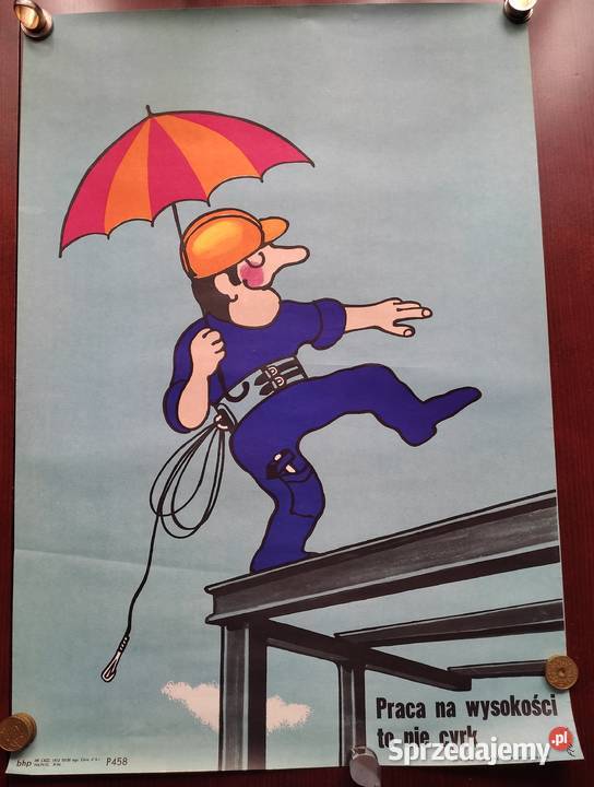 Plakaty o tematyce BHP inne PRL