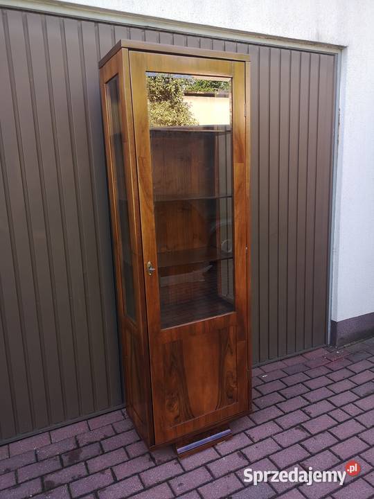 Witryna Biblioteka Słupek ArtDeco Orzech Stary Swarzędz