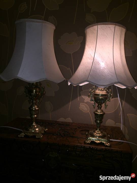 2 Piękne zabytkowe lampy z mosiądzu Chechło sprzedam