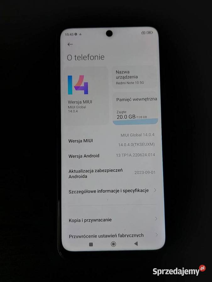 Telefon Xiaomi Redmi Note 10 5G 4GB RAM 128GB Warszawa sprzedam