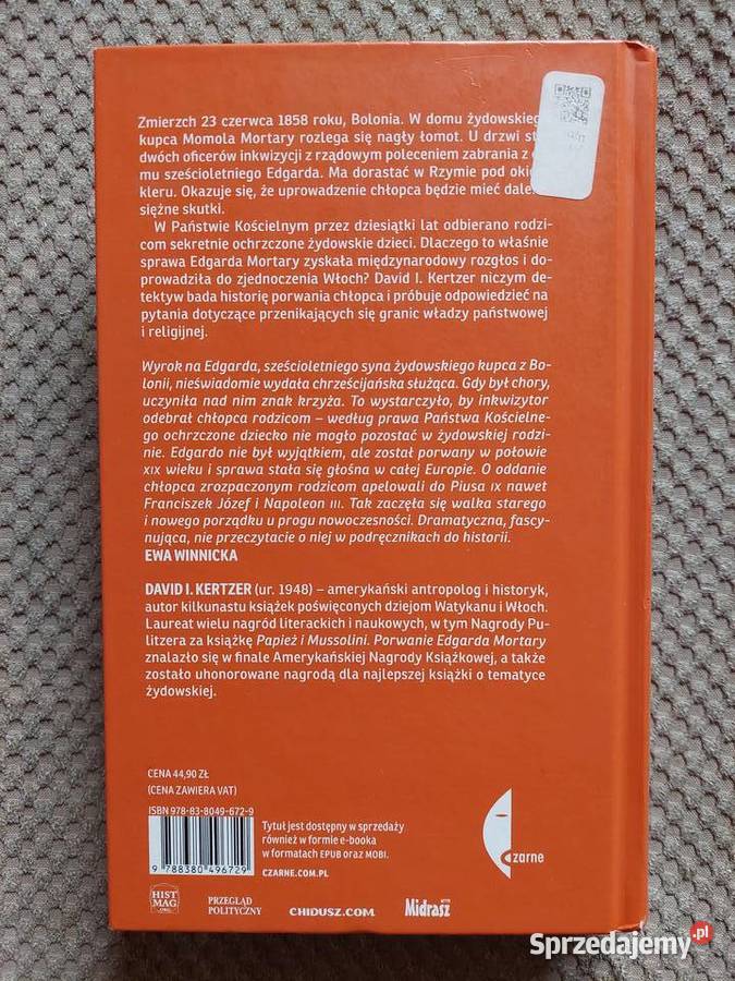 Porwanie Edgarda Mortary David I Kertzer ISBN 9788380496729 Kraków