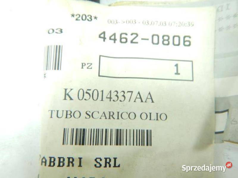 WĄŻ RURA EGR JEEP LIBERTY 12r 37 ORYGINAŁ zASO