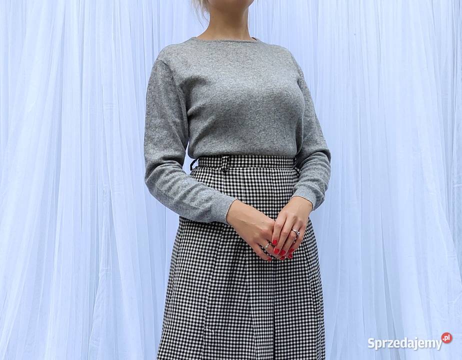 Wełniany sweter Oviesse szary M 38 wełna prosty Szczecin sprzedam